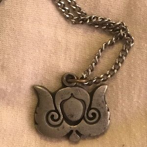 Rare Vtg R. Tennesmed Angel Pewter Necklace